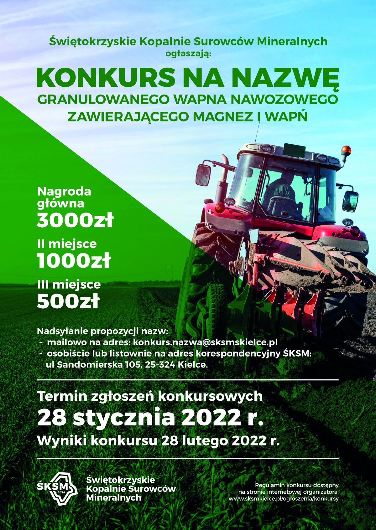 konkurs na nazwę własną granulowanego wapna nawozowego