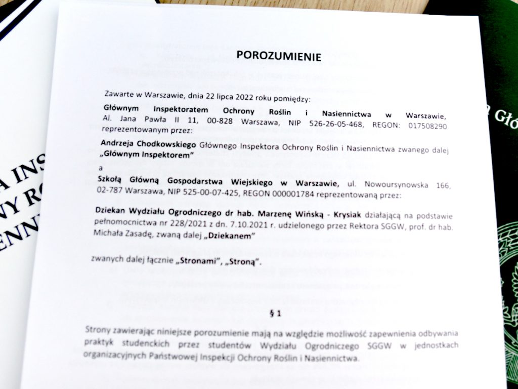 Porozumienie GIORiN - Wydział Ogrodniczy