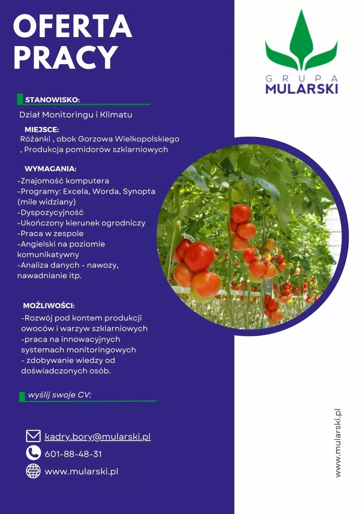 Grupa Mularski SA Dział Monitoringu i Klimatu