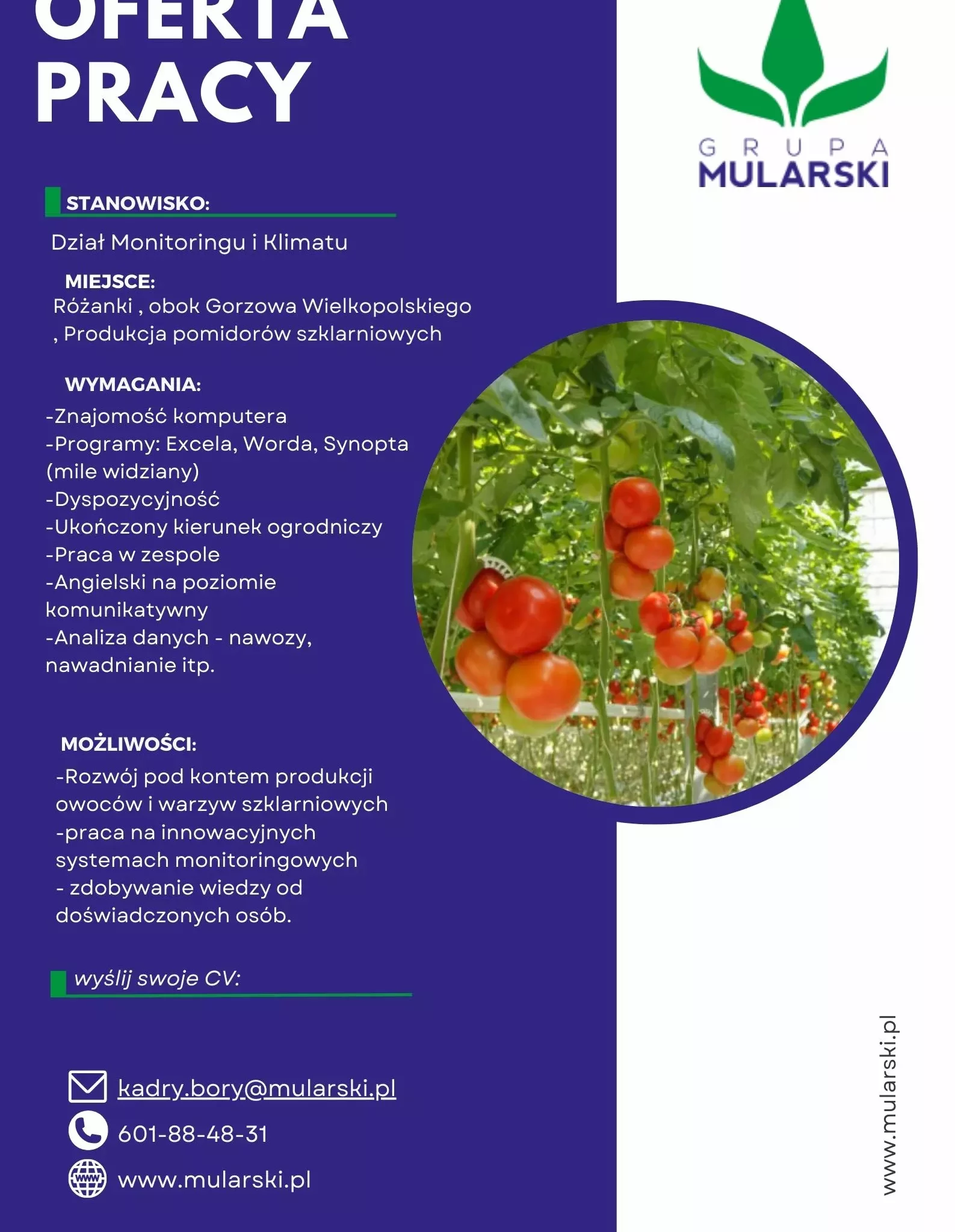 Grupa Mularski SA Dział Monitoringu i Klimatu